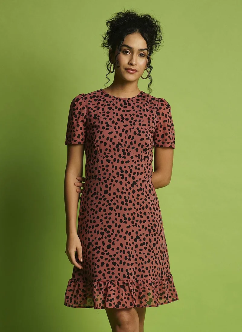 globus Globus Women Floral Printed Crepe A-Line Dress